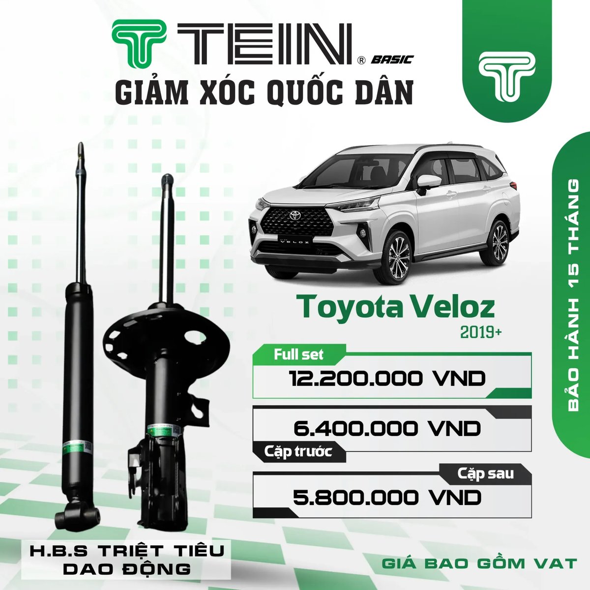 Phuộc Nhún TOYOTA VELOZ (2019+) TEIN BASIC
