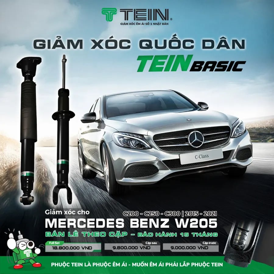 Phuộc Nhún MERCEDES C-CLASS W205 – C200, C250, C300 (2015-2021) TEIN BASIC